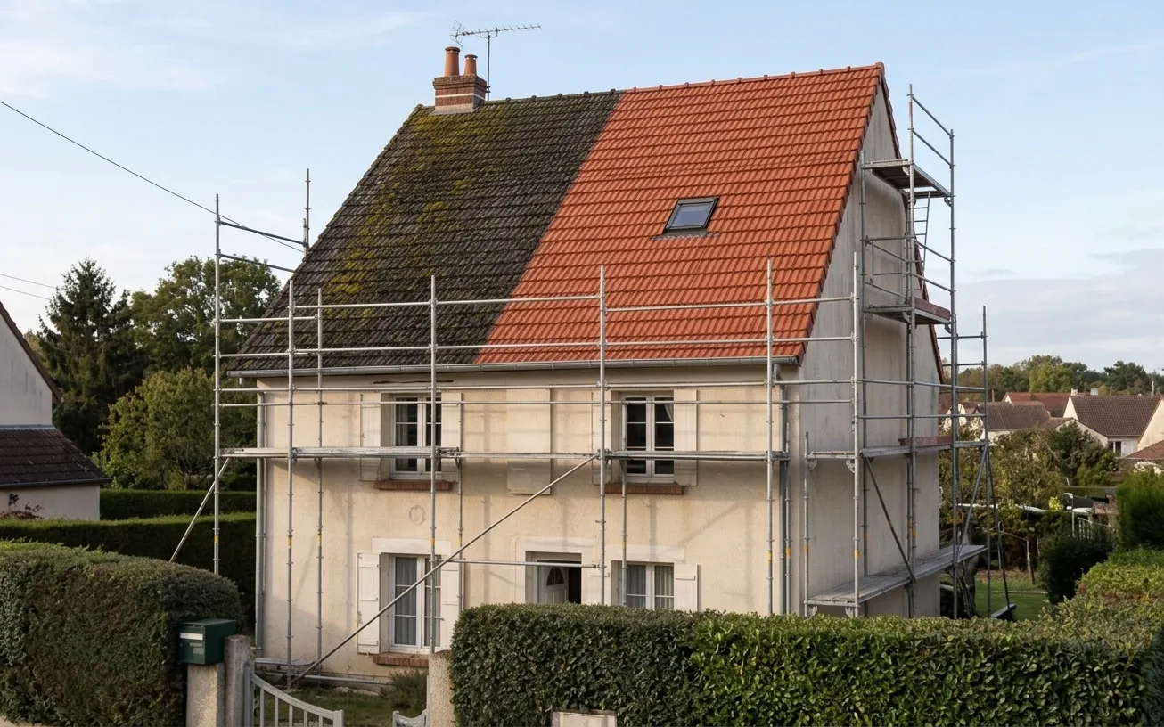 Démoussage de toiture à Roissy-en-Brie